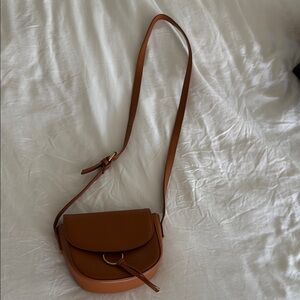 JJ Winters Tan Crossbody Bag with Adjustable Strap